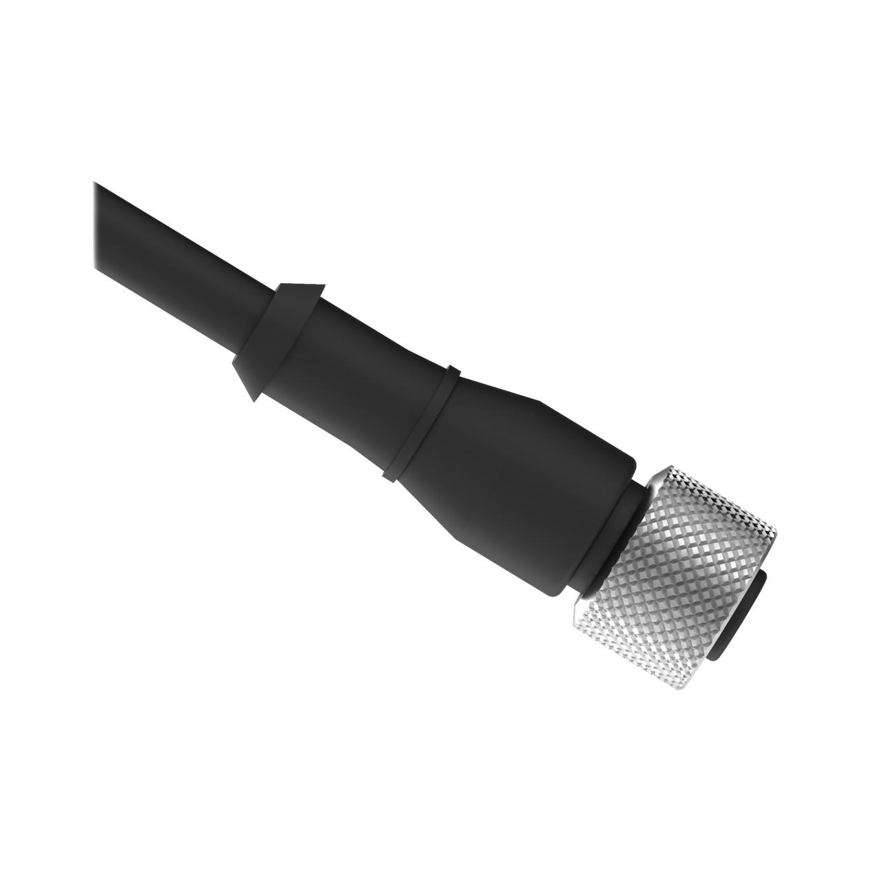 Banner MAQDC-815 Banner Engineering MAQDC-815 is a pre-assembled cable/cordset designed with a single-ended configuration. It features black sheathing made of PVC material and measures 15ft (4.5m) in length. This cable is equipped with an 8-pin Euro-style M12 female connector and bare end flying leads. It has a rated voltage of 75Vdc and a cable diameter of 5.6mm. The MAQDC-815 is capable of operating in ambient air temperatures ranging from -40 to +105°C and offers a degree of protection rated at IP67.