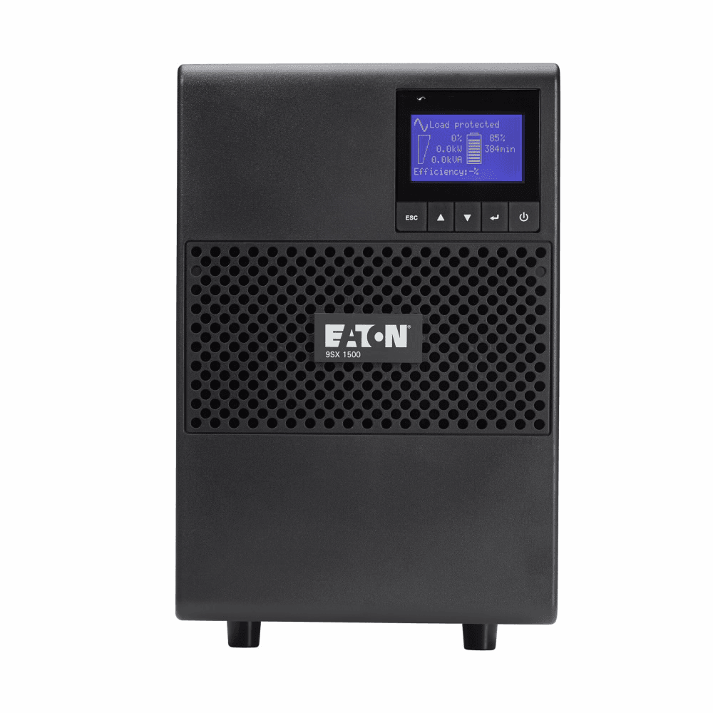 Eaton 9SX1500G 9SX1500G Eaton - Eaton 9SX online, extended runtime UPS, 1500 VA, 1350 W, 208V, C14 input, Outputs: (8) C13, 9.9"Hx6.3"Wx17.1"D, 41.9 lb., network card optional