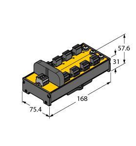 Turck JRBS-40DC-8RV FOUNDATION fieldbus and PROFIBUS-PA, IP20 Junction Box with Short-circuit Protection, 8-channel, , Junction box for DIN rail mounting, Short-circuit protection per drop line/spur, , Pre-assembled terminating resistor: JRBS-40TR (sold separately), Cable shielding: Capacitive or direct connection established via two M5 threaded bolts, Aluminium housing, Entity and FISCO compliant according to IEC 60079-11