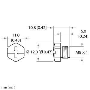 PSGM-CC (8/BAG) Part Image. Manufactured by Turck.