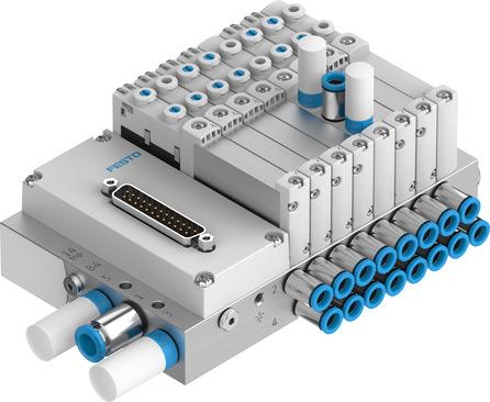 Festo VTUG-18-MSD-B1H-44V21-Q10L-U-Q8S-6ELL+HM2 Festo VTUG valve manifold - 573606 - configuration: VTUG-18-MSD-B1H-44V21-Q10L-U-Q8S-6ELL+HM2