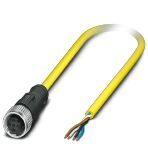 Phoenix Contact 1406244 Sensor/actuator cable, 4-position, PVC, yellow, free cable end, on Socket straight M12, coding: A, cable length: 10 m