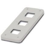 Phoenix Contact 1661448 HEAVYCON adapter plate with a reinforced wall, three openings for D7 panel mounting base; type B24 on 3xD7, for panel cutouts of type B24; gray
