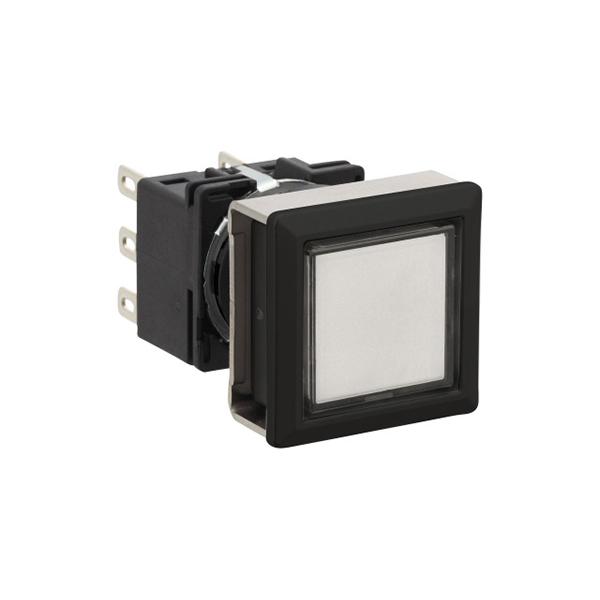 Idec LB7B-A1T2LW LB 16mm Pushbuttons DPDT LW, Sleek flush mount design,  Standard bezel with 16mm hole size also available,  Bright LED illumination,  27.9mm depth behind the panel,  3PDT contact block available,  5A contact ratings,  IP65 degree of protection,  Metallic 