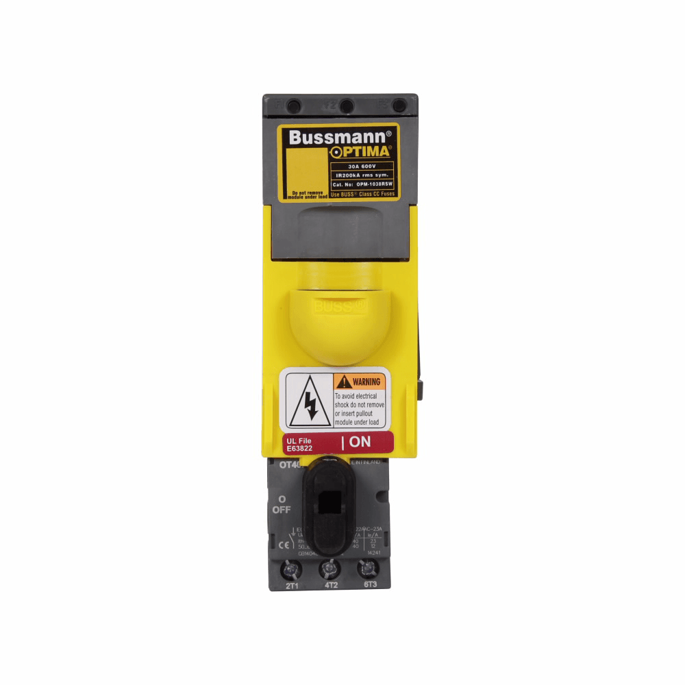 Cooper Bussmann OPM-1038RSW OPM-1038RSW Cooper Bussmann - Eaton Bussmann series Optima fuse holders, 600V (UL/CSA), 30A (UL/CSA), #8-18 AWG stranded, #10-18 AWG solid, Three-pole, RSW