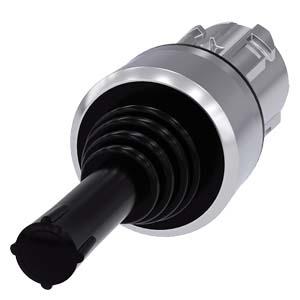 Siemens 3SU1050-7AD88-0AA0 Coordinate switch, 22 mm, round, metal shiny, black, 2 switch positions, horizontal momentary contact type, without mechanical interlocking