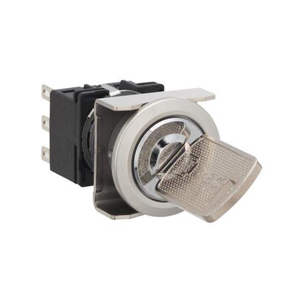 Idec LB6MK-2ST1A LB 16mm Key Selector SPDT A, Sleek flush mount design,  Standard bezel with 16mm hole size also available,  Bright LED illumination,  27.9mm depth behind the panel,  3PDT contact block available,  5A contact ratings,  IP65 degree of protection,  Metallic 