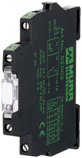 Murr Elektronik 52561 MIRO 6.2MM OPTO-COUPLER MODULE WITH ISOLATION LINK, IN: 53 VDC - OUT: 250 VAC / 0,5A