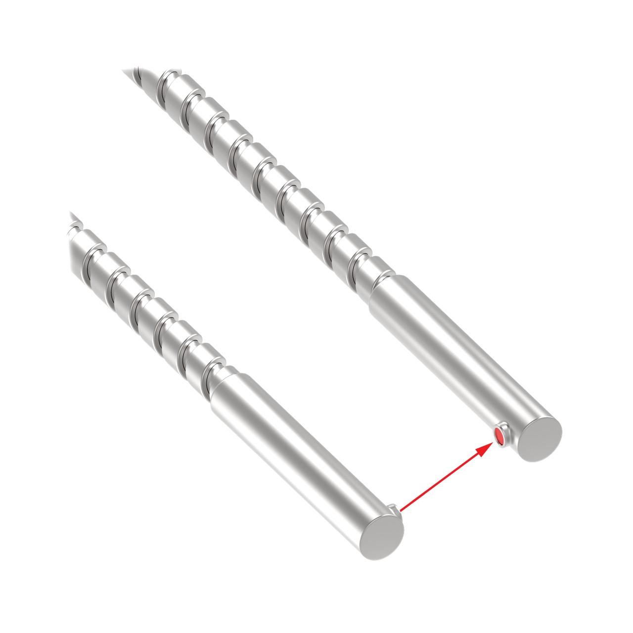 Banner IA1.53SMTA Banner Engineering IA1.53SMTA is a fiber sensor belonging to the Glass fiber series, designed for through-beam system applications with an opposed mode flexible fiber individual fiber side and right-angled sensing. It features a 35x7mm sensing area with a cylindrical (smooth) probe tip. The sensing end is made of stainless steel, while the fiber core and flexible tubing fiber sheath are constructed from glass fiber, ensuring durability and compatibility with various applications. The fiber sensor has a length of 3ft (910mm) and a diameter of 2.3mm for the fiber core. It is designed to operate in ambient air temperatures up to +249°C, making it suitable for high-temperature environments.