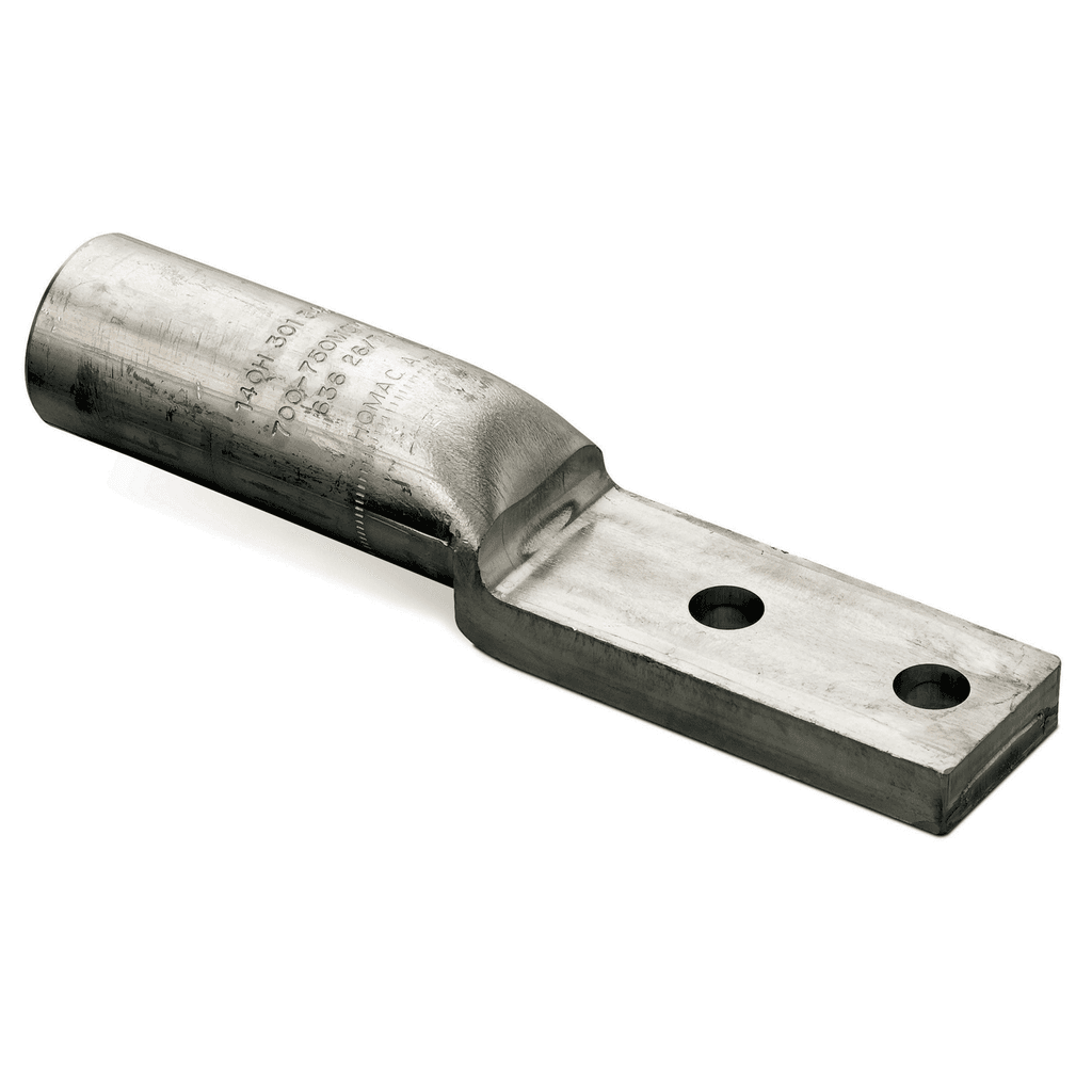 ABB Control AL500NTN AL500NTN ABB Control - Tin Plated Aluminum Two-Hole NEMA Lugs - straight lug, 500 kcmil AL9CU using Installing Dies 106A, 300, 317, 1 5/16, 14A, 15A. and 477 kcmil and 600 Compact, ACSR 397.5 (26/7) and 477 (18/1), installing dies 1 5/16H. Length 7-5/16 inch. Pad 1-3/4 inch wide x 3-9/16 inch long x 29/64 inch thick. Barrel 2-15/16 inch long x 1-5/16 inch Outside Diameter. (2) 9/16 inch diameter holes on 1-3/4 inch center. Oxide Inhibitor. Pink Cap.