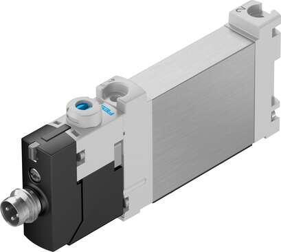 Festo 8042559 solenoid valve VUVG-BK10-M52-AT-F-1R8L-S Valve function: 5/2 monostable, Type of actuation: electrical, Valve size: 10 mm, Standard nominal flow rate: 160 l/min, Operating pressure: 2,5 - 7 bar