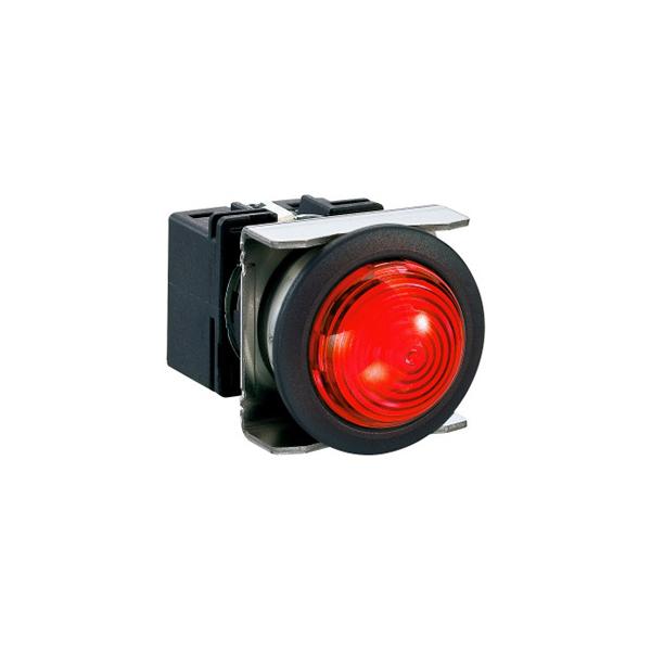 Idec LB6P-2T03R LB PilotLight Dome Red 12V, Sleek flush mount design,  Standard bezel with 16mm hole size also available,  Bright LED illumination,  27.9mm depth behind the panel,  3PDT contact block available,  5A contact ratings,  IP65 degree of protection,  Metallic o