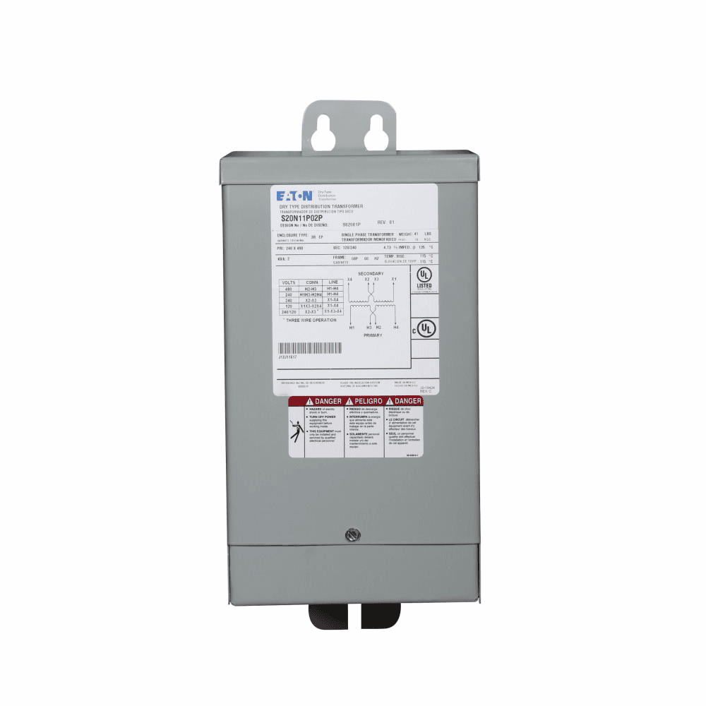 Eaton S54N11S02 S54N11S02 Eaton - Eaton General purpose encapsulated transformer, EP, aluminum, NEMA 3R, 176, 60 Hz, single-phase, 120 V, 208 V, 240 V, 277 V, 120/240 V, NONE, 115 °C rise, 2 KVA, indoor-outdoor, 566B