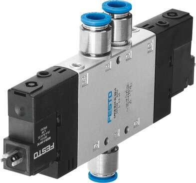 Festo 163771 solenoid valve CPE18-M2H-5J-QS-8 High component density Valve function: 5/2 bistable, Type of actuation: electrical, Width: 18 mm, Standard nominal flow rate: 850 l/min, Operating pressure: 2 - 10 bar