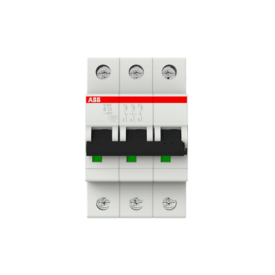 ABB Control S203-B13 S203-B13 ABB Control - S203-B13 Miniature Circuit Breaker - 3P - B - 13 A