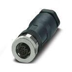 Phoenix Contact 1410665 Connector, Universal, 8-position, Socket straight M12, Coding: A, Screw connection, knurl material: Nickel-plated brass, cable gland Pg11, external cable diameter 8 mm ... 10 mm