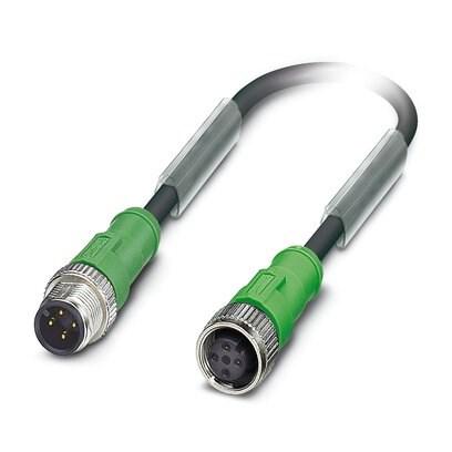 Phoenix Contact 1567306 Sensor/actuator cable, 4-position, PUR halogen-free, resistant to welding sparks, highly flexible, gray RAL 7001, Plug straight M12, coding: A, on Socket straight M12, coding: A, cable length: 10 m