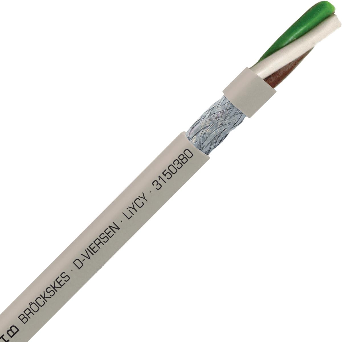 SAB 3150380 LiYCY - 18 AWG/3c, shielded multi-conductor signal and control PVC cable with DIN color code