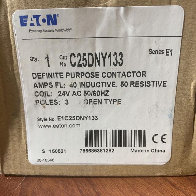 C25DNY133 Part Image. Manufactured by Eaton.