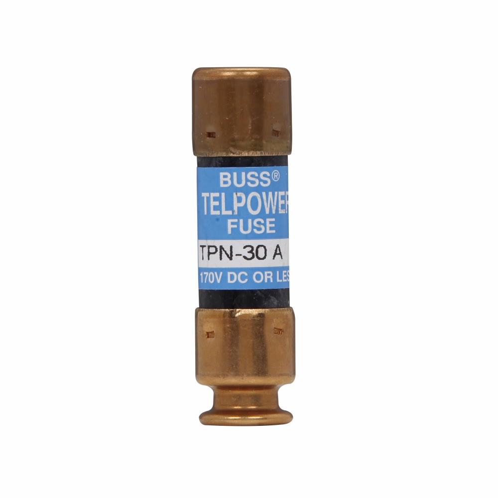 Eaton TPN-3 Eaton Bussmann series TPN telecommunication fuse, 170 Vdc, 3A, 100 kAIC, Non Indicating, Current-limiting, Silver-plated terminal