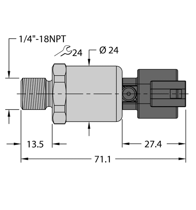 PT100PSIG-1103-I2-DT043P Part Image. Manufactured by Turck.