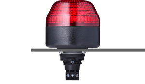 Auer Signal 802522405 ICL LED-Panel Mount Beacon 65mm, Stobe Light, red, 24 V AC/DC, black