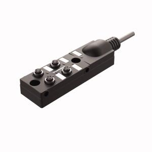 Turck TB-4M8Z-4-3 M8 snap, 4 pole I/O port with cable homerun, Cable length (L) 3 m, Housing material: Nylon, Housing color: Black, Fully encapsulated, Protection class: IEC: IP67, CE compliant, RoHS compliant, I/O port: 4-pin, General Purpose Cable, Black PVC jacket, shielded, 10X24 AWG, -40 Cold Bend Rating, Flame Ratings: UL1061, CSA FT1, Cable length: 3 m