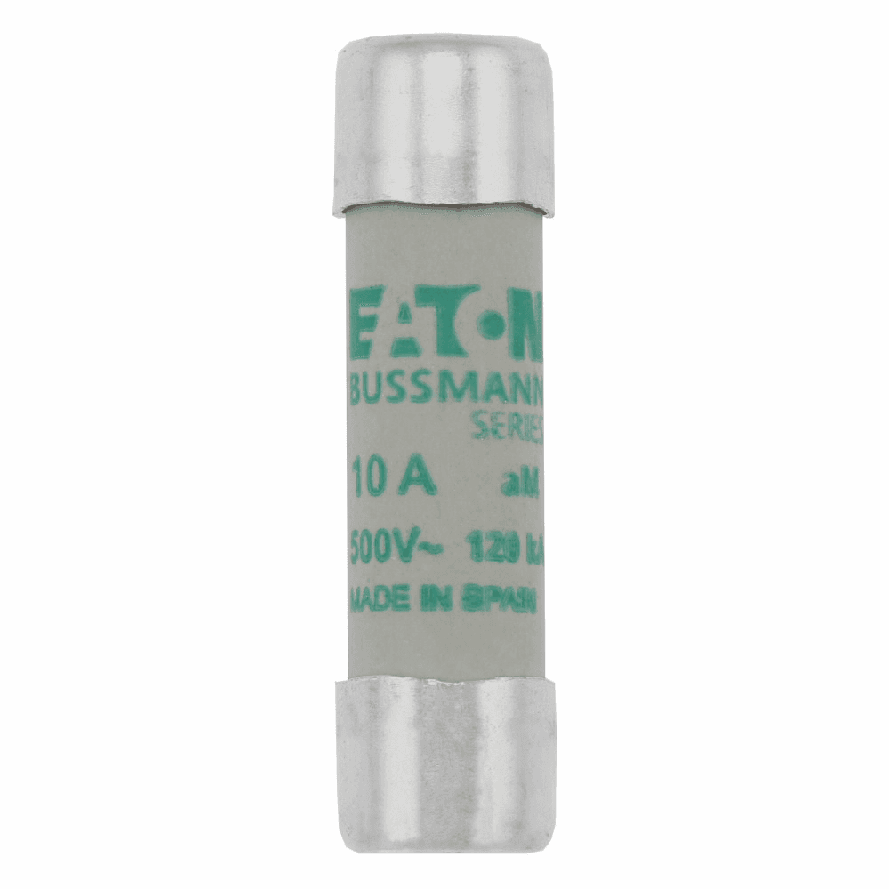 Cooper Bussmann C10M10 C10M10 Cooper Bussmann - Eaton Bussmann series low voltage 10 x 38 mm cylindrical/ferrule fuse, rated at 500 Volts AC, 10 Amps, 120 kA Breaking capacity, class aM, without indicator, compatible with a CHM Modular fuse holder