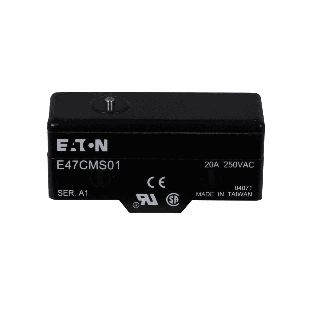 Eaton E47CMS01 E47CMS01 Eaton - Precision Limit Switch, E47, Pin plunger, Screw Terminals, 20A at 250 Vac, 6A at 30 Vdc, 0.01 mm/s-1m/s, 1-SPDT (Form C)