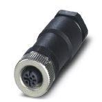 Phoenix Contact 1404416 Power connector, 4-position, Socket straight M12, Coding: A, Screw connection, knurl material: Zinc die-cast, nickel-plated, cable gland Pg11, external cable diameter 8 mm ... 10 mm