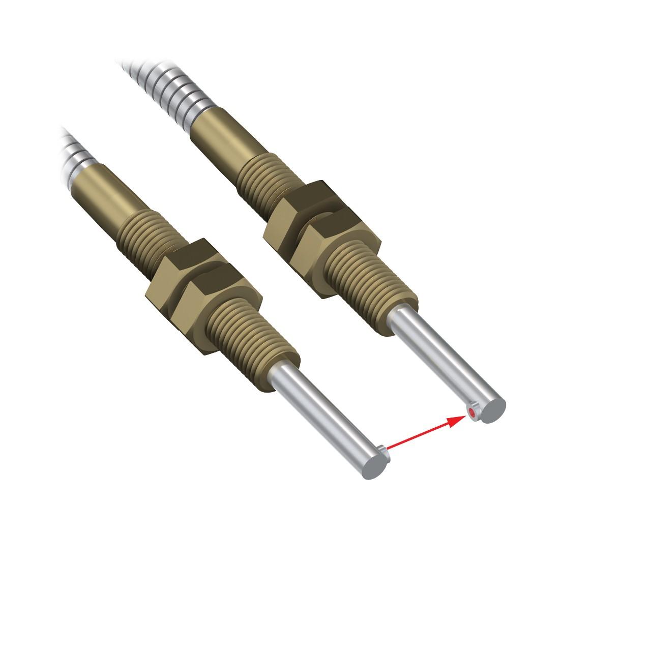 Banner ITETA1.53S Banner Engineering ITETA1.53S, part of the Glass fiber series, is a fiber sensor designed with a through-beam system / opposed mode flexible fiber individual fiber side / right-angled sensing. This sensor features a cylindrical (threaded) end tip made of stainless steel and a glass fiber with a stainless flexible tubing fiber sheath. The total length of the sensor is 3ft / 910mm, with a 25.4mm diameter for the probe and a 2.3mm diameter for the fiber core. It is built to operate in ambient air temperatures up to +249°C.