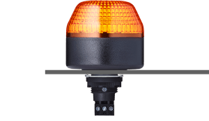 Auer Signal 802501405 IBL LED-Panel Mount Beacon 65mm, Warning-/Flashing Light, amber, 24 V AC/DC, black