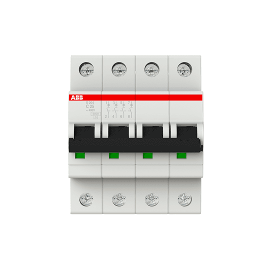 ABB Control S204-C25 S204-C25 ABB Control - S204-C25 Miniature Circuit Breaker - 4P - C - 25 A