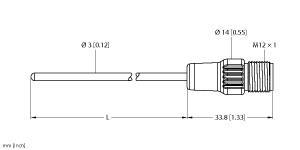 TP-203A-CF-H1141-L200 Part Image. Manufactured by Turck.