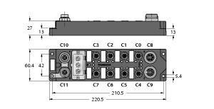 Turck FGEN-IOM88-4001/CS30007 Compact fieldbus I/O modules for EtherNet/IP, 8 digital PNP inputs, 8 digital outputs 2 A, , CS30007: IP address 136.129.1.xxx