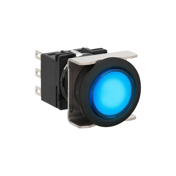 Idec LB6L-M1T14S LB 16mm Illuminated PB SPDT S, Sleek flush mount design,  Standard bezel with 16mm hole size also available,  Bright LED illumination,  27.9mm depth behind the panel,  3PDT contact block available,  5A contact ratings,  IP65 degree of protection,  Metalli