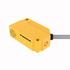 Turck BI5U-Q12-AN6X2/F2 Inductive Sensor, With Extended Switching Distance, Rated switching distance 5 mm, Cable length (L) 2 m, Flush, Rectangular, height 12mm, Active face, lateral, Plastic, PA12‐GF30, Factor 1 for all metals, Increased switching distance, Protection class IP68, Resistant to magnetic fields, Mountable on metal, Shifted oscillator frequency, DC 3-wire, 10…30 VDC, NO contact, NPN output, Cable connection