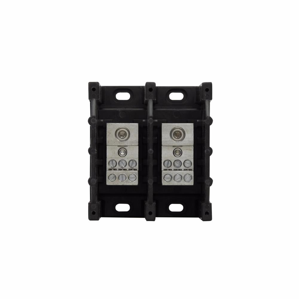 Eaton PDB321-2 Eaton Bussmann series PDB power distribution block, IP-20 Finger-safe, 600 Vac, 600 Vdc, 175A, Power distribution block, Two-pole, SCCR: 200 kA, Panel, Tin-plated aluminum connectors