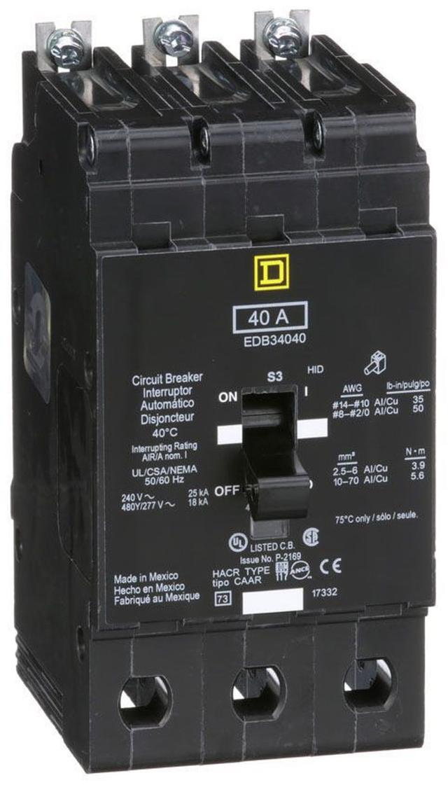 EDB34040 Part Image. Manufactured by Schneider Electric.