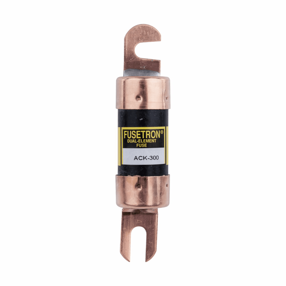 Cooper Bussmann ACK-300 ACK-300 Cooper Bussmann - Eaton Bussmann Series ACK Fuse, Lift Truck & Battery Charger Fuse, Time delay, 300A, 80 Vdc, 100s at 200%, 35s 300%, 13s at 500% response time, Stud mounting, 1.062 in diameter, One-time use fuse type, Copper terminal material