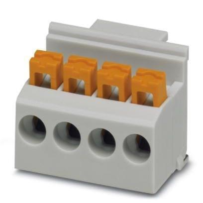 Phoenix Contact 2200319 PCB terminal block, nominal current: 22 A, rated voltage (III/2): 250 V, nominal cross section: 2.5 mmÂ², number of potentials: 4, number of rows: 1, number of positions per row: 4, product range: FKDSO 2,5/..-L, pitch: 5 mm, connection method: Push-in sp