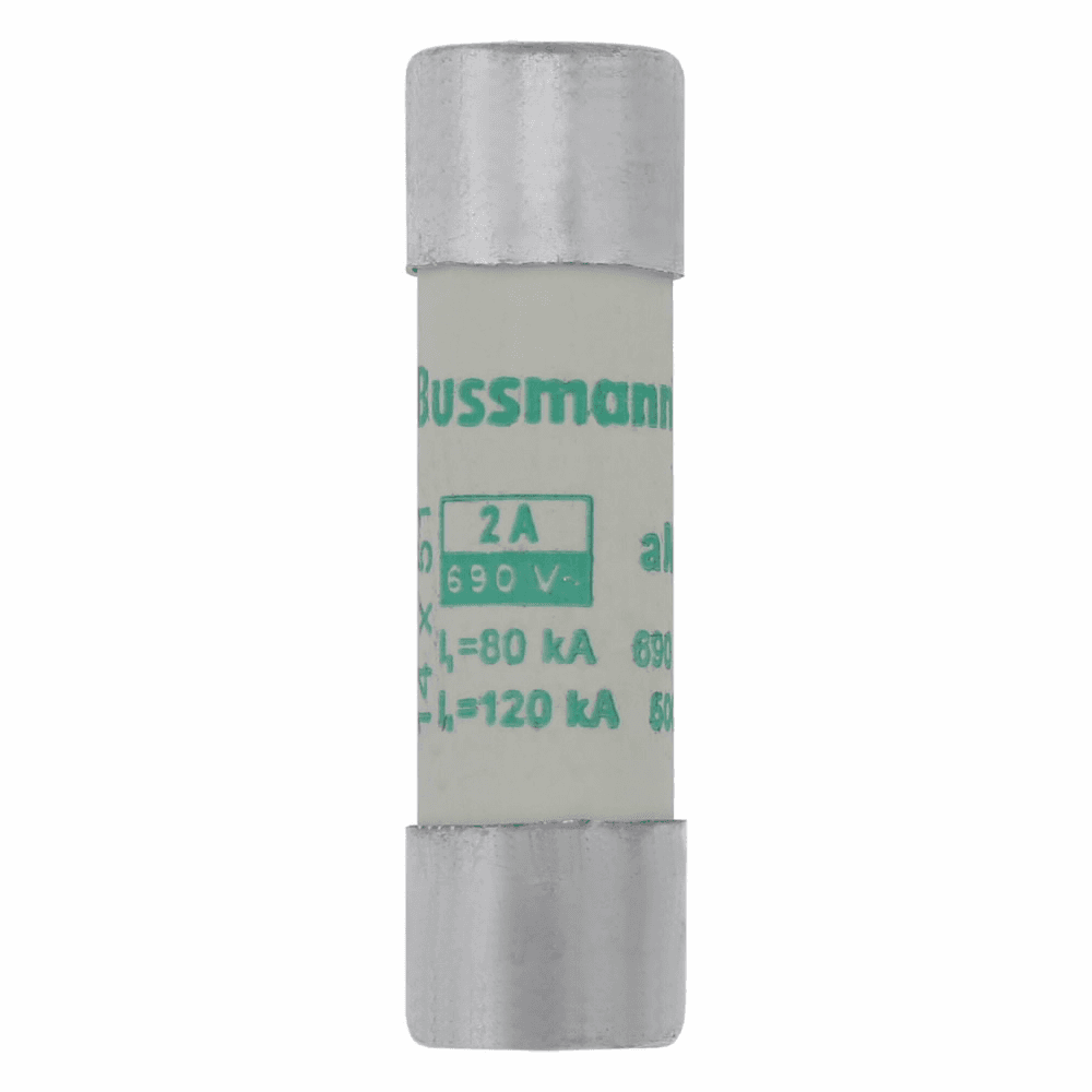 Cooper Bussmann C14M2 C14M2 Cooper Bussmann - Eaton Bussmann series low voltage 14 x 51 mm cylindrical/ferrule fuse, rated at 690 Volts AC, 2 Amps, 80 kA Breaking capacity, class aM, without indicator, compatible with a CH14 Modular fuse holder