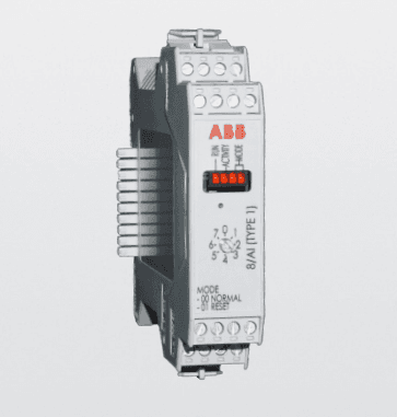 ABB Control 2100418 ABB 2100418 TFIO module, configurable 8-point analog
input module. Each point can be configured as a 0 to 10 V
voltage input or a 0 to 20 mA current input. 