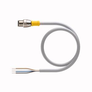 Turck RS 4.4T-5.2 Actuator and Sensor Cordset, Connection Cable, Cable length (L) 5.2 m, M12, Male, Straight, 4-pin, IP68, IP69K, Instrumentation Tray Cable, Gray PVC jacket, 4X22 AWG, Sunlight Resistant, -40 Cold Bend Rating, Oil Resistant, Flame Ratings: UL 1685 FT4, UL1061, CSA FT4, Flexlife® and C-Track Approved, Cable length: 5.2 m