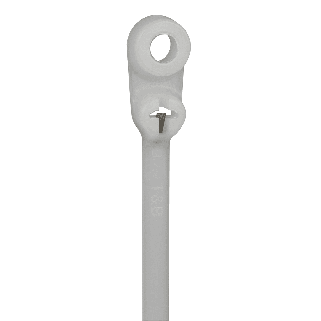 ABB Control TY535M TY535M ABB Control - Integrated Mounting Hole Cable Tie, Natural Polyamide (Nylon 6.6) for Temperatures up to 85 Degrees Celsius (185 F) for Indoor Applications, Length of 198.88mm (7.83 Inches), Width of 4.83mm (0.19 Inches), Thickness of 1.4mm (0.055 Inches), Tensile Strength Rating of 222 Newtons (50 pounds), #10 Screw for Mounting