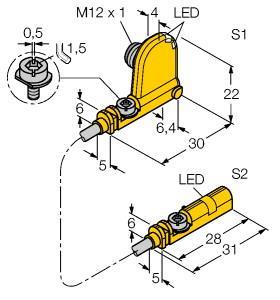 Turck BIM-UNT-0.1-UNT-2AP6X3-H1141 Magnetic Field Sensor, For Pneumatic Cylinders, , For T-groove cylinders without mounting accessories, Optional accessories for mounting on other cylindrical housings., One-hand mounting possible, Tool for fine adjustment and stopper for direct mounting on the sensor, Stable mounting, Optimally suited for monitoring two switching points on a cylinder, No Y-splitter required, Magneto-resistive sensor, 2x NO contacts, PNP output, DC 4‐wire, 10…30 VDC