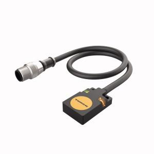 Turck TB-Q08-0.15-RS4.47T HF Read/Write Head, Cable length (L) 0.15 m, Flush, Rectangular, height 8 mm, Active face on top, Metal, GD-Zn, nickel-plated brass, Powered and operated solely via BLident interface module, M12 × 1 male, connection only via BL ident extension cable