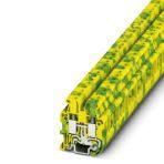 Phoenix Contact 3248037 Mini ground terminal block, nom. voltage: 500 V, connection method: Screw connection, number of connections: 2, number of positions: 1, cross section: 0.2 mm² - 6 mm², AWG: 24 - 10, width: 6.2 mm, color: green-yellow, mounting type: NS 15
