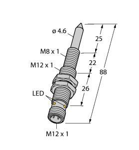 NIMFE-M12/4.6L88-UP6X-H1141 Part Image. Manufactured by Turck.