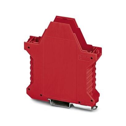 Phoenix Contact 2706438 DIN rail housing, Lower housing part with metal foot catch, tall design, without vents, width: 22.6 mm, height: 99 mm, depth: 107.3 mm, color: red (3001), cross connection: without bus connector, number of positions cross connector: not relevant